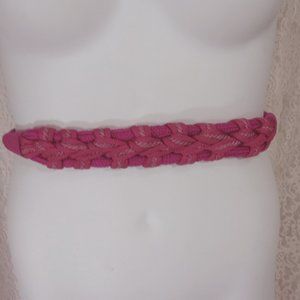 Vintage Hot Pink Braided Cord Belt  See Measurements